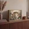 Leeuw - Wilde dieren - Planten - Natuur - Bloemen Light Box met batterij (Wandlamp) middel -sfeer2