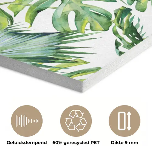 Inductie beschermer - Tropical - Bladeren - Jungle - Inductie mat PET vilt klein -closeup_NL