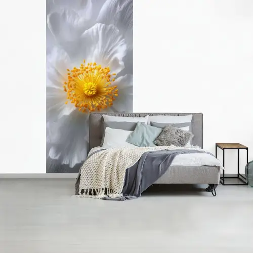 Wit - Bloem - Elegant fotobehang vinyl groot -slaapkamer