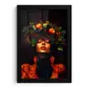 Vrouw - Zwart - Bessen - Bramen - Appels fotolijst zwart zonder passe partout klein -3d