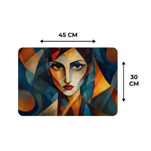 Portret - Abstract - Vormen Placemat vinyl groot -specs