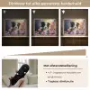 Hond - Bloemen - Natuur - Puppy - Bordercollie Light Box met batterij (Wandlamp kind) middel -USP_dimbaarNL