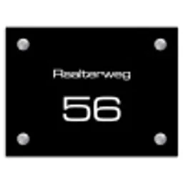 Effen - Zwart - Modern Naambord Rechthoek middel -3d