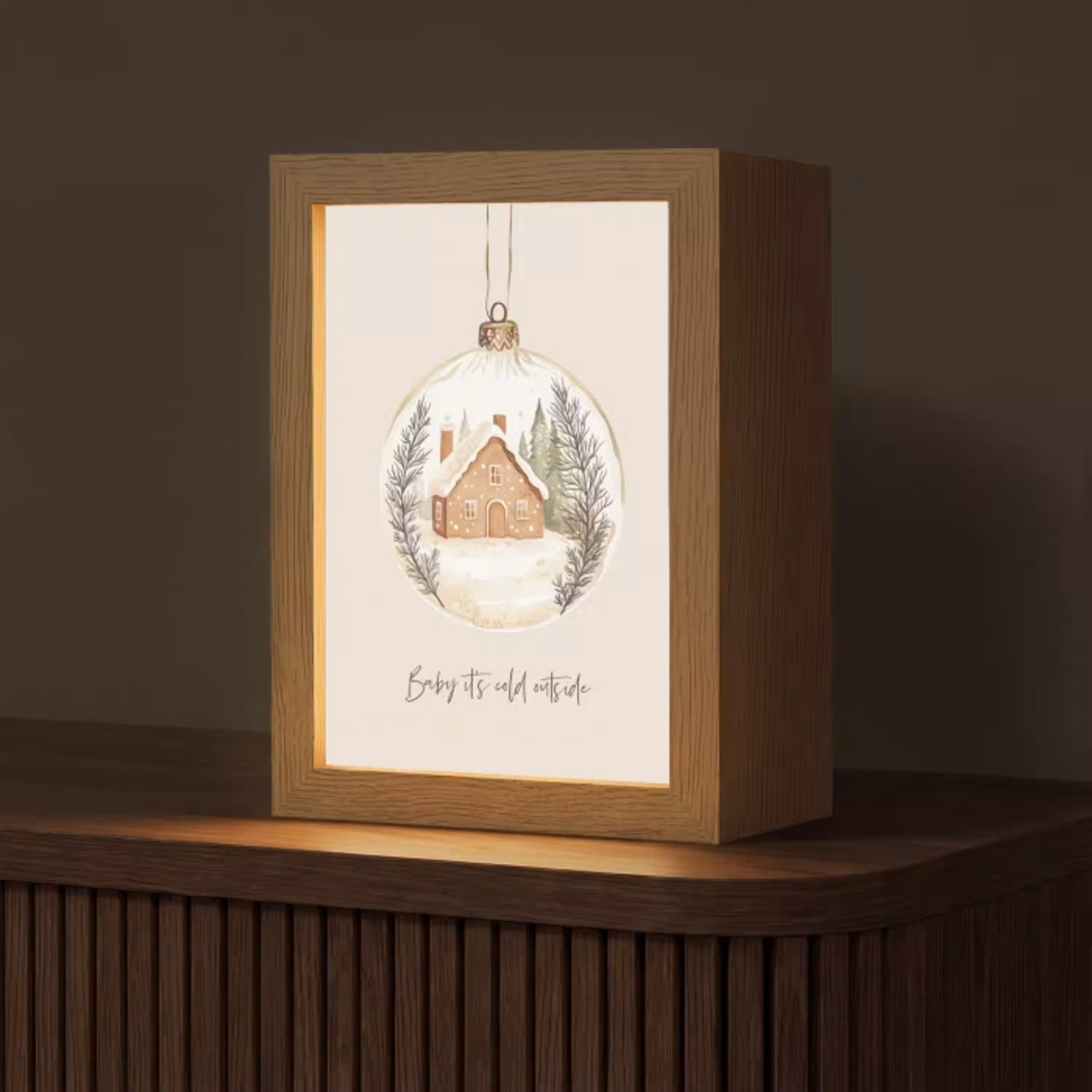 Quote - Winter - Kerst - Beige - Kerstbal Light Box met kabel (Tafellamp) klein -z3d_website