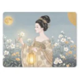 Aziatisch - Vrouw - Kimono muismat rubber klein -3d
