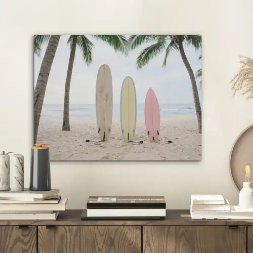 Surfboard - Palmbomen - Kleurrijk PET vilt klein -sfeer1