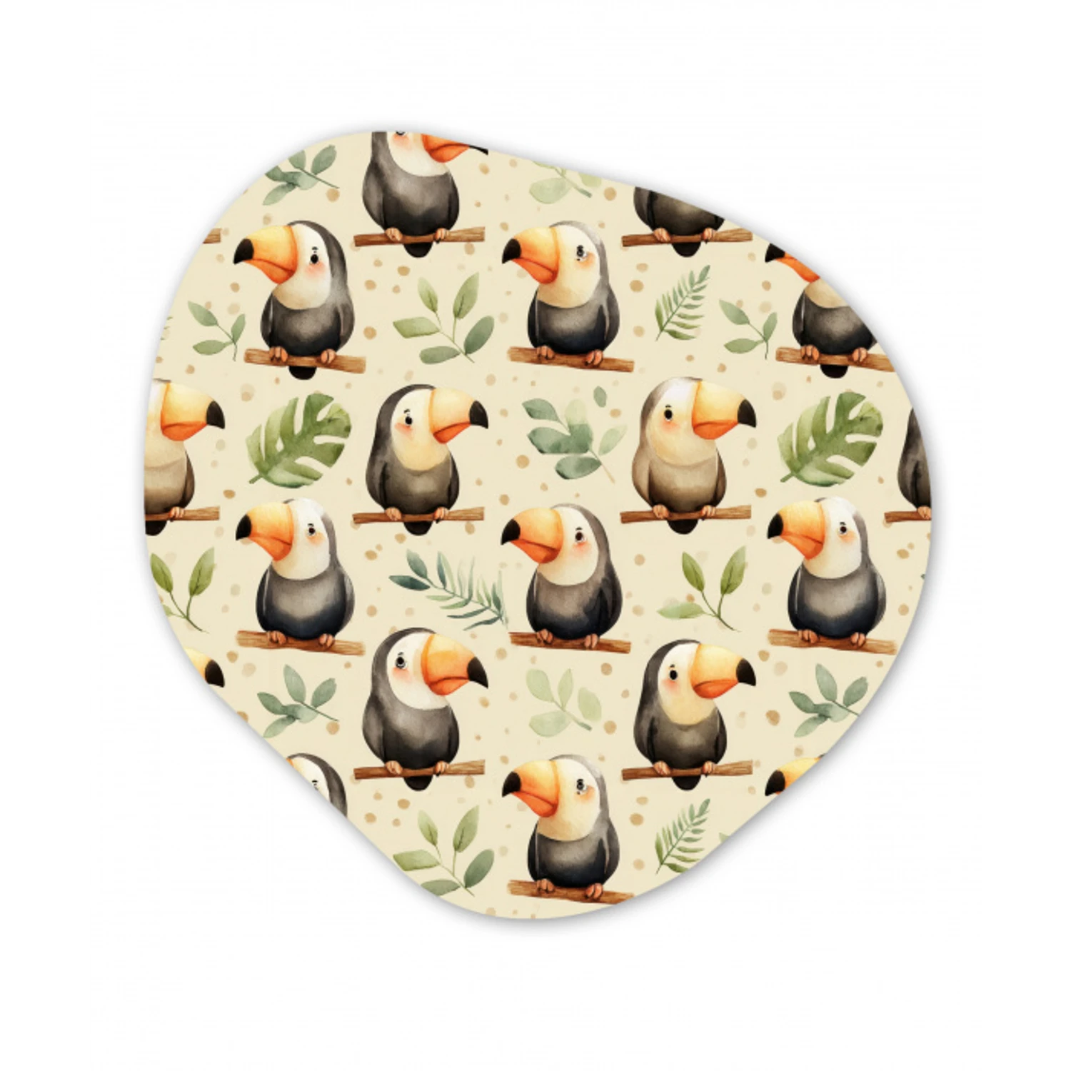 Toekans - Exotisch - Kleurrijk Wandcirkel Organisch Forex 3mm klein 629 -3d