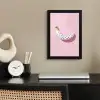 Banaan - Stippen - roze fotolijst zwart zonder passe partout klein -sfeer1