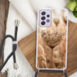 Schermbloem - Droogbloem - Winter - Beige - Minimalistisch Hoesje Samsung Galaxy A52 5G met koord klein -sfeer4