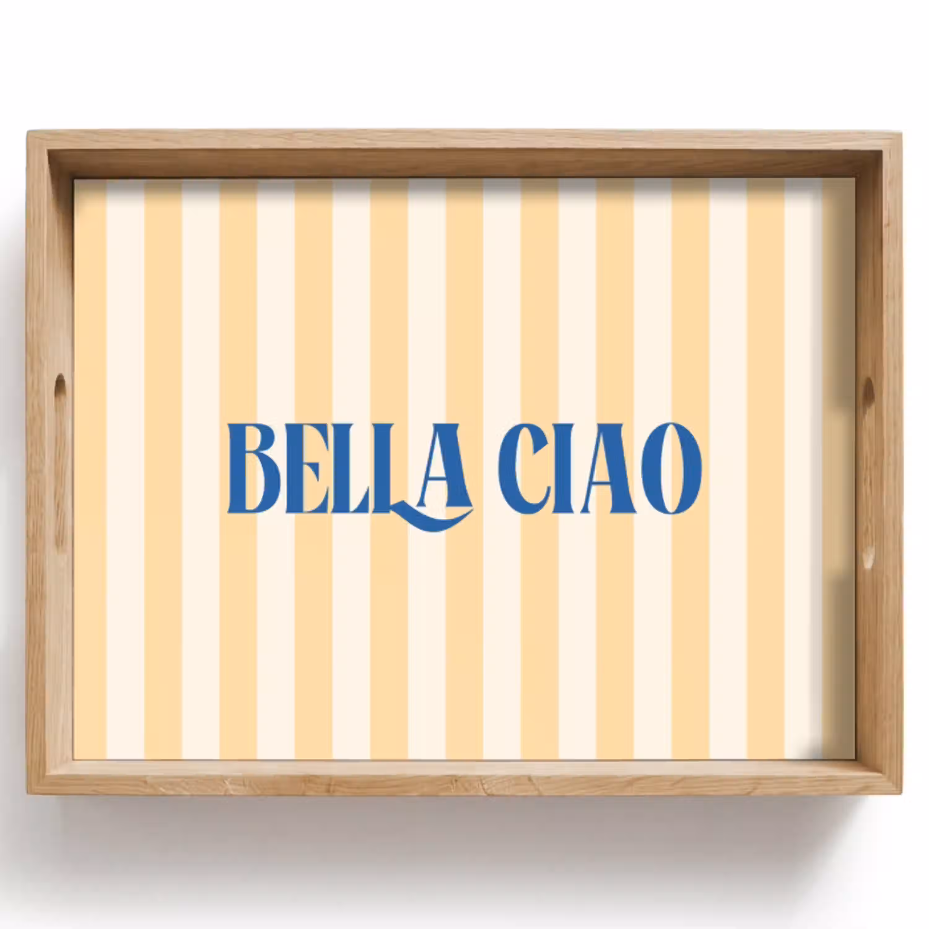 Blauw - Geel - Strepen - Bella Ciao Dienblad Rechthoek middel -z3d_shopping