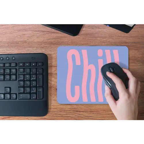Chill - Roze - Blauw - Golvend muismat rubber klein -toetsenbord