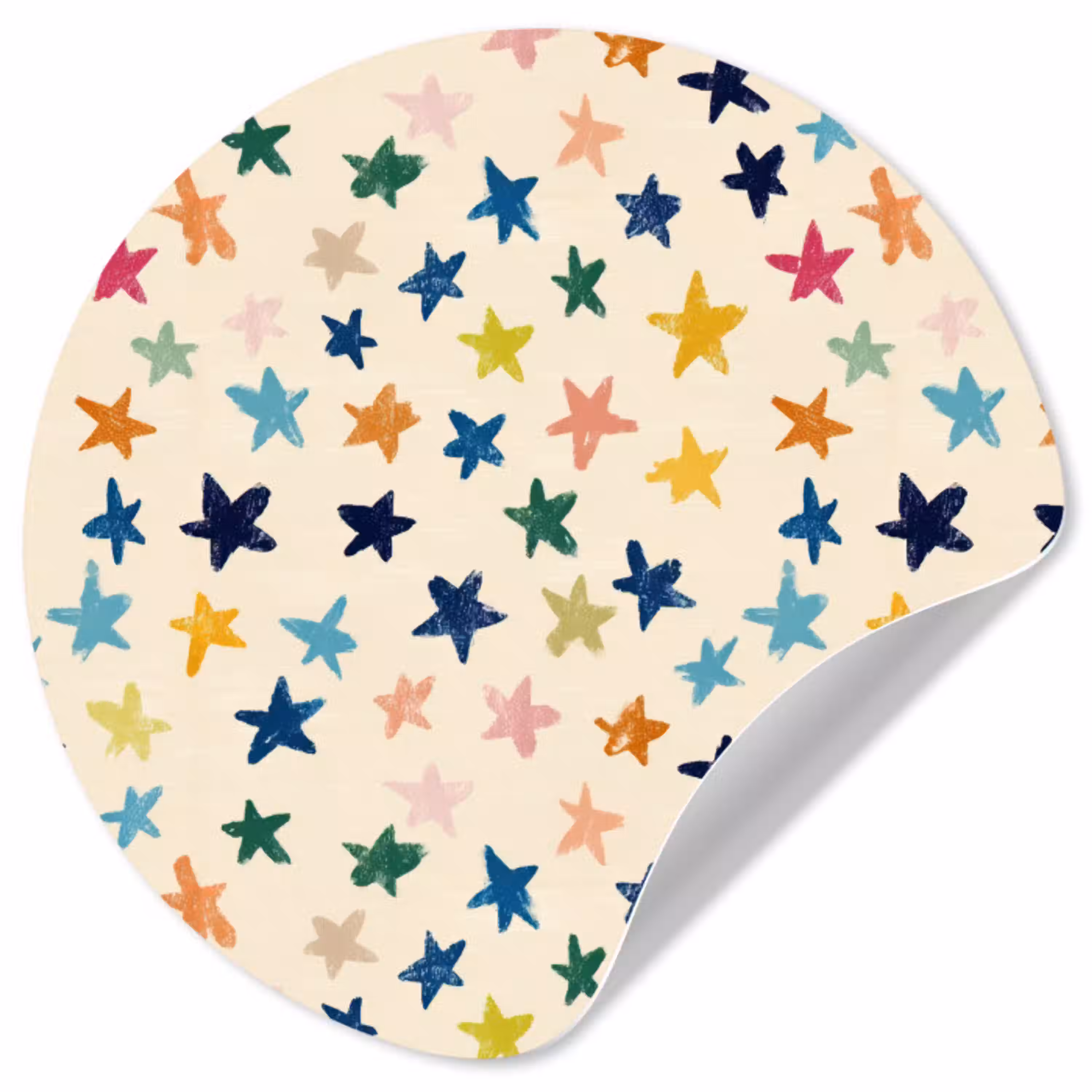 Patroon - Sterren - Kleurrijk Wandcirkel behangsticker klein 186 -3d