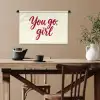 you go girl - Rood - Wit Wandkleed katoen klein -sfeer6