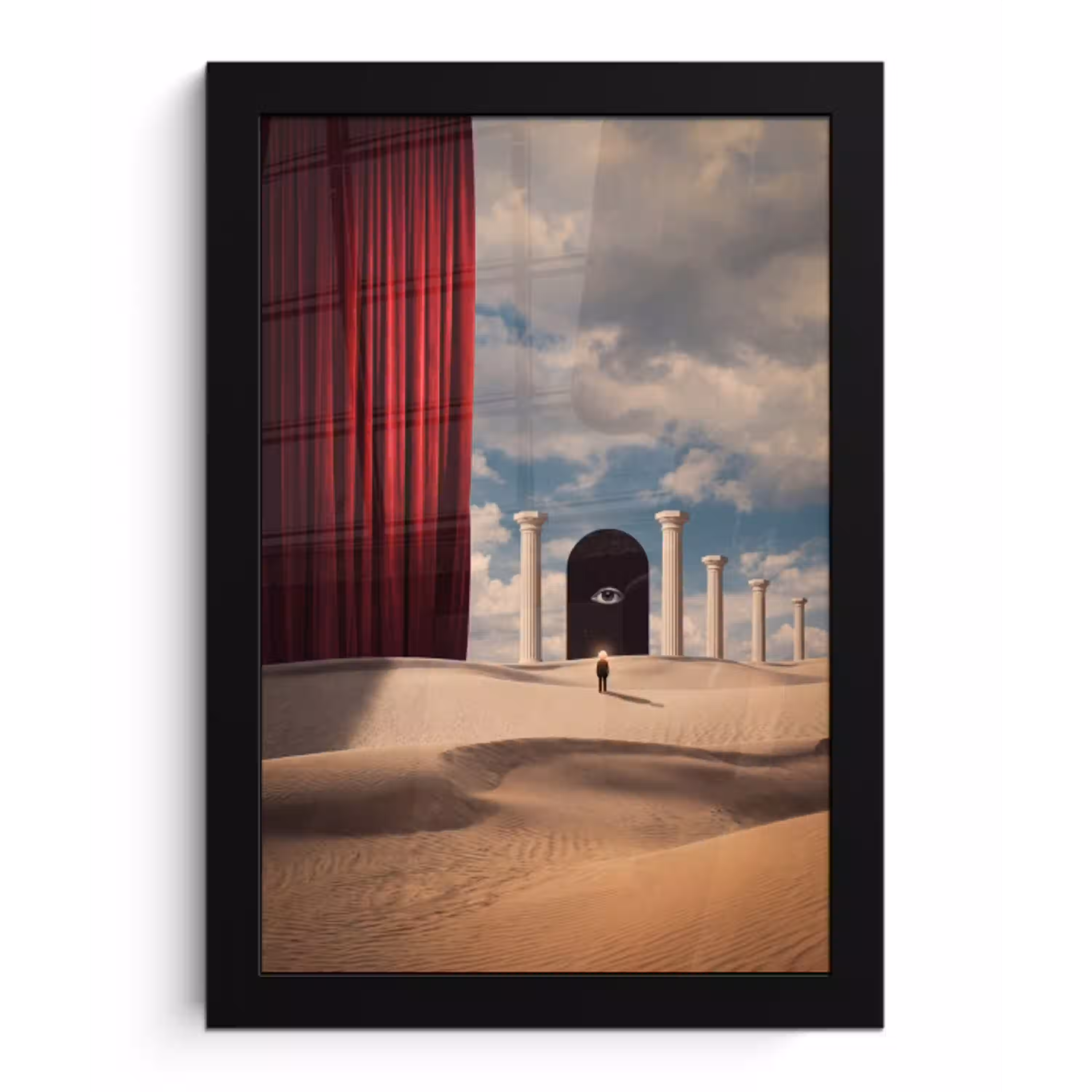 Droom - Woestijn - Oog fotolijst zwart zonder passe partout klein -3d