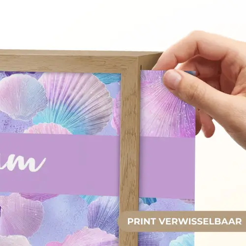 Schelpen - Paars - Blauw - Patroon Light Box met batterij (Wandlamp kind) middel -USP_websiteprintNL
