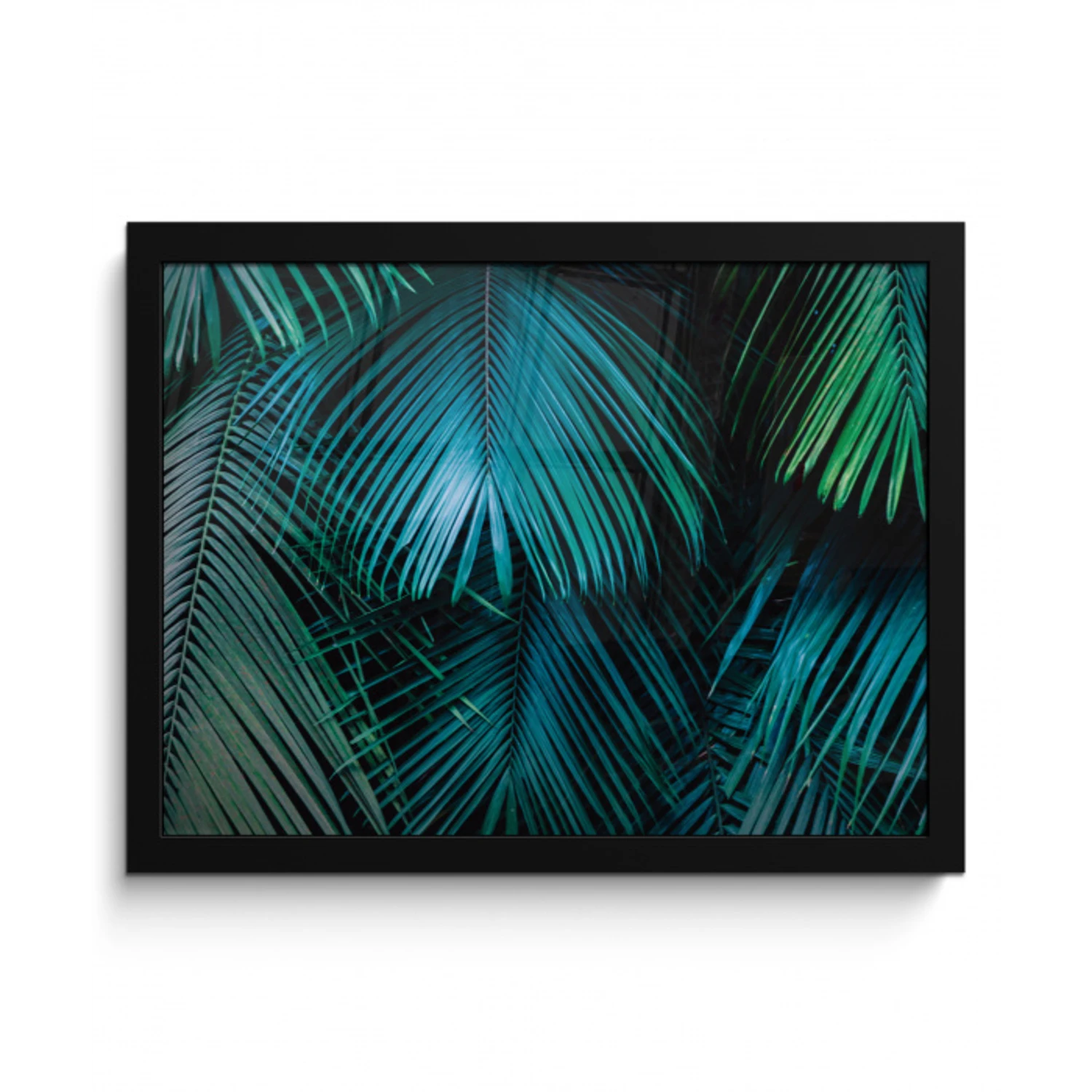 Inductie mat - Jungle - Inductie beschermer - Palmblad - Natuur fotolijst zwart zonder passe partout klein -3d