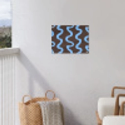 Kronkelende lijnen - Blauw - Bruin - Minimalistisch tuinposter los doek klein 239 -sfeer8