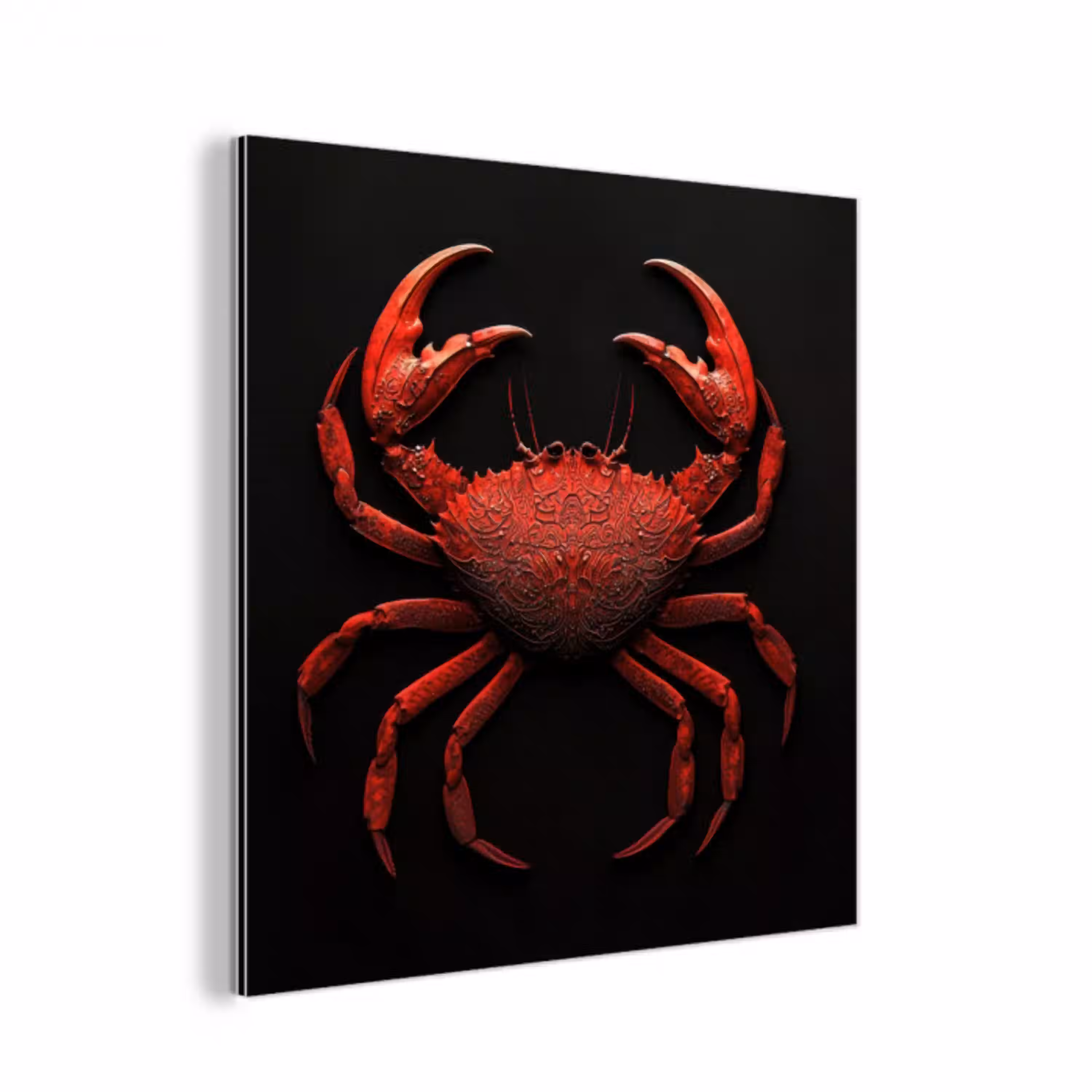 Krab - Rood - Vissen - Schaaldieren aluminium wit klein -3d