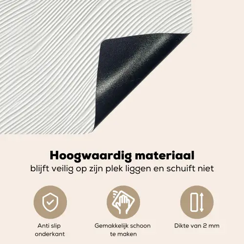 Golven - Ribbels - Wit Inductie beschemer met haakjes klein 777 -ky-onderkant-nl