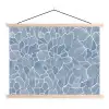 Abstract - Blauw - Bladeren textielposter latten blank klein -3d