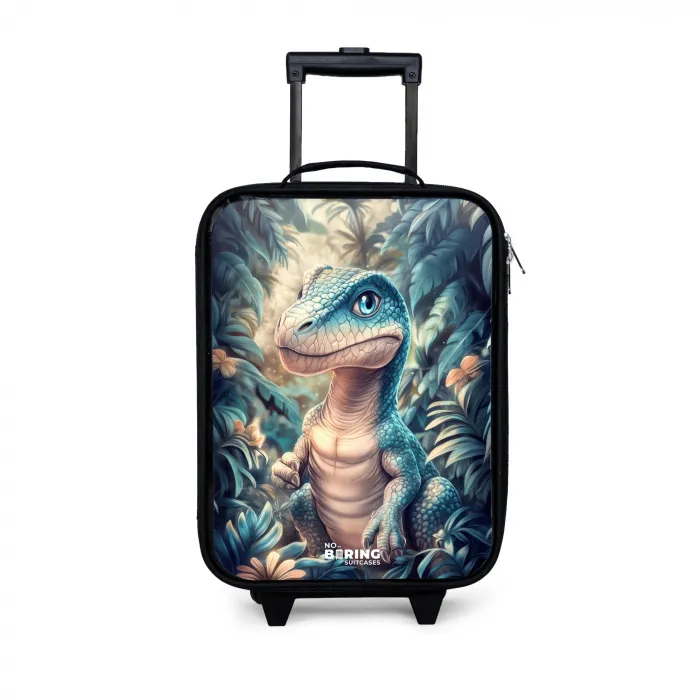 Dino in mystieke jungle met maanlicht Kinderkoffer - Zwart klein -3d