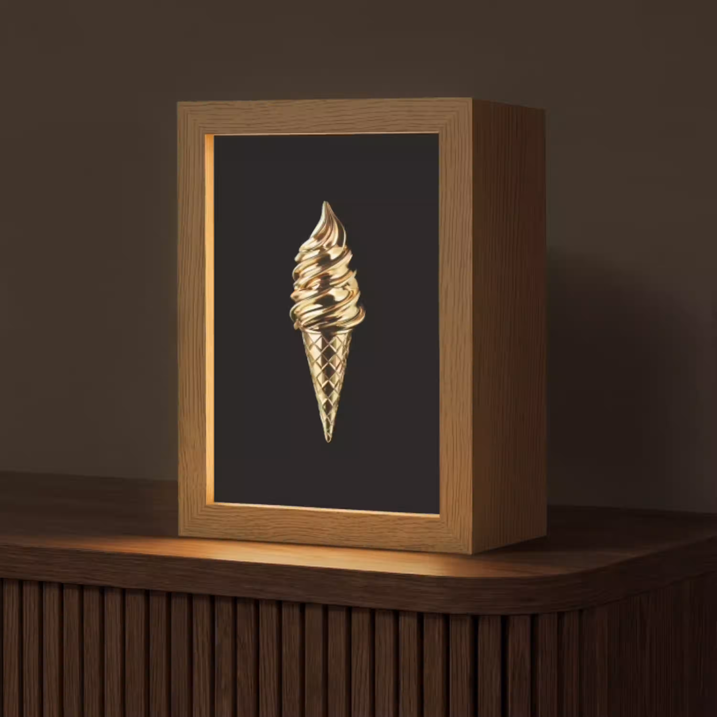Ijs - Goud - Zwart - Eten Light Box met kabel (Tafellamp) klein -z3d_website