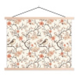 Kersenbloesem - Mus - Roze textielposter latten blank klein 122 -3d