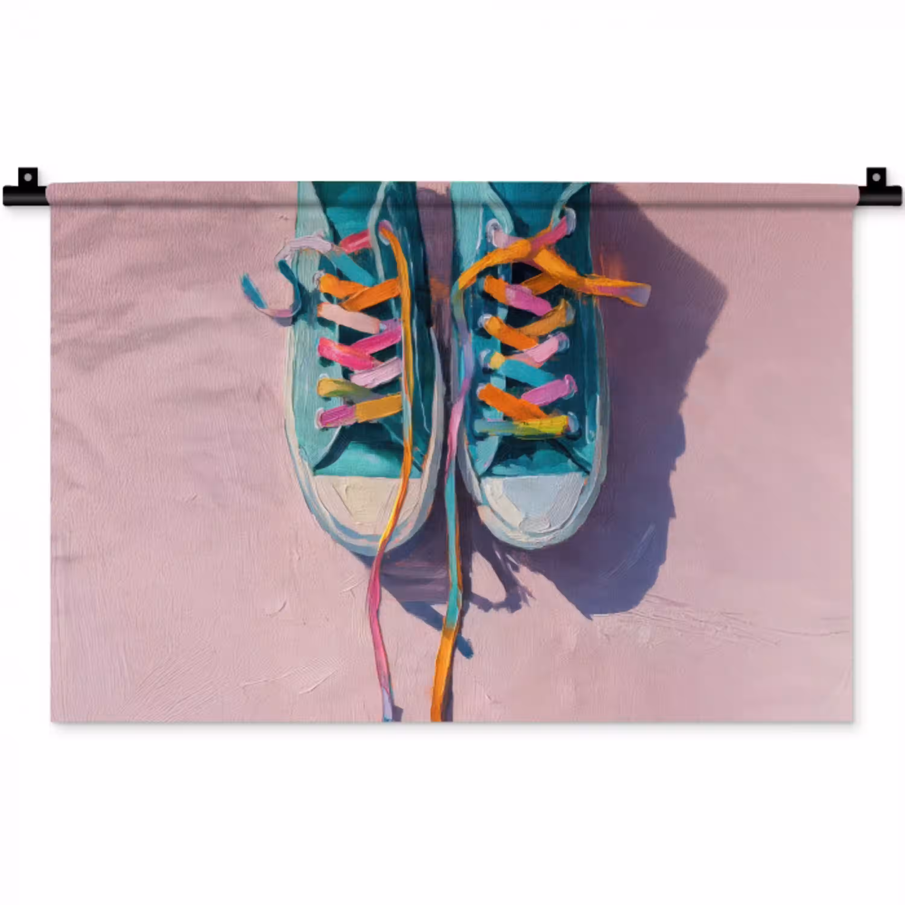 Sneakers - Veters - Kleurrijk - Schaduw Wandkleed katoen klein -zz3d
