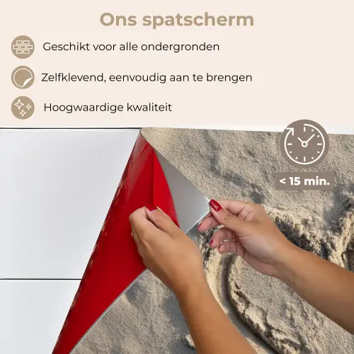 Hartvorm - Getekend - Beige - Zand keuken achterwand spatscherm klein -spatscherm_NL