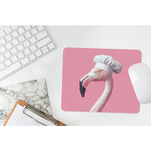 Flamingo - Roze - Koksmuts - Vogel muismat rubber klein -witbureau