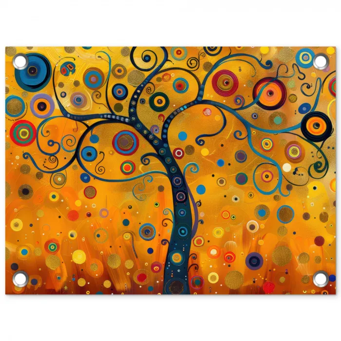 Abstract - Boom - Levensboom - Modern tuinposter los doek klein -3d