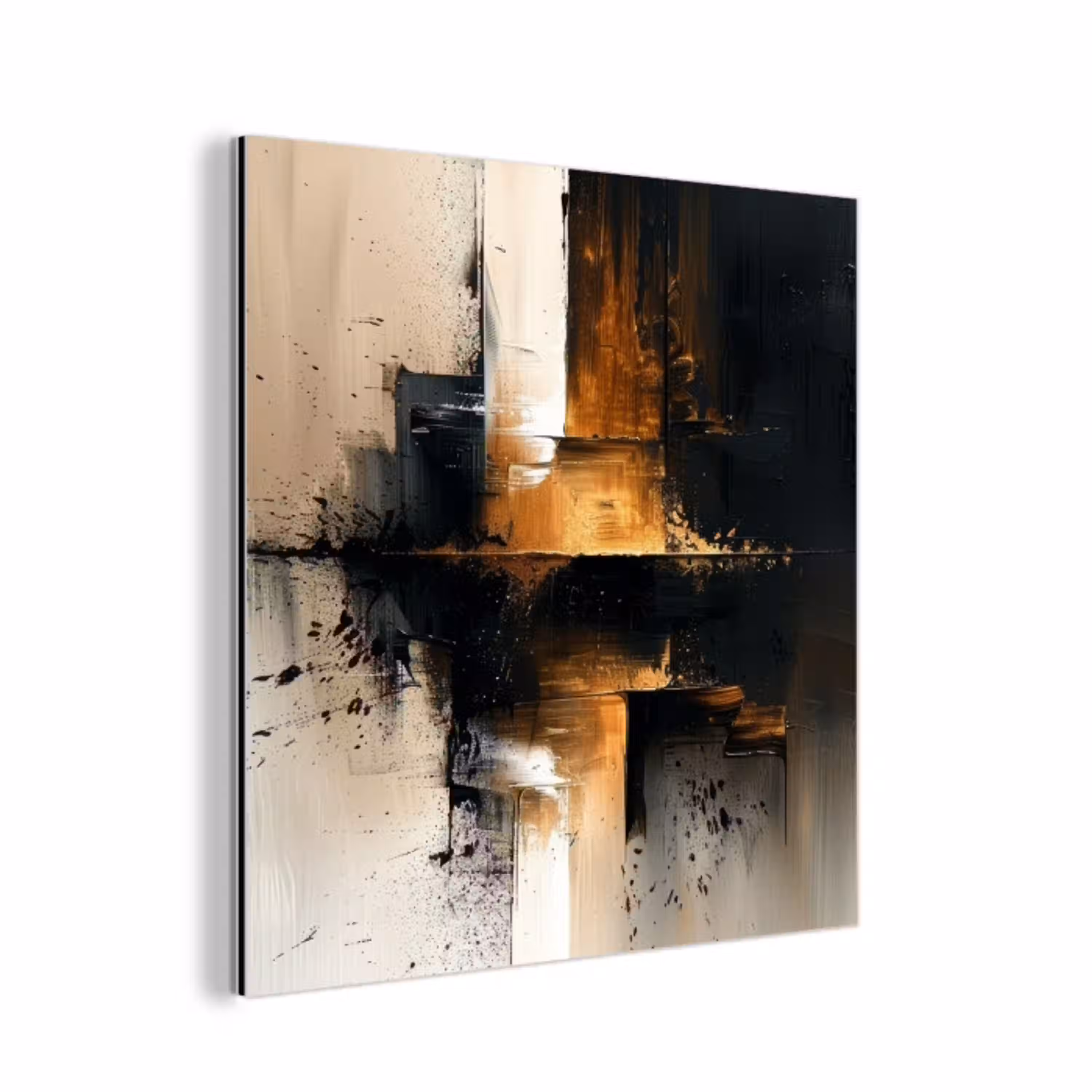 Modern - Zwart - Verf - Goud aluminium wit klein -3d