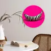 Banaan - Zebraprint - Roze Wandcirkel kunststof plaat 5mm dik klein -sfeer4
