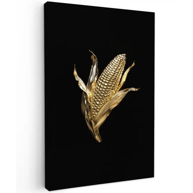 Mais - Eten - Goud - Zwart Tuinposter op houten frame 2 cm dik klein -3d