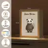 Panda - Blauwe bloemen - Zachtheid Light Box met kabel (Kinderlampje) klein -USP_NL