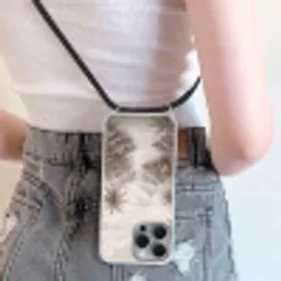 Jungle - Watervallen - Tropisch - Illustratie Hoesje iPhone 16 Pro Max met koord klein -sfeer5