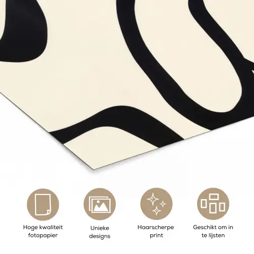 Abstract - Lijnen - Modern - Beige poster papier klein -closeup_NL