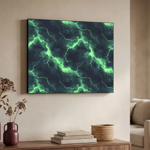 Groen - Bliksem - Storm Textielframe zwart klein 947 -sfeer3