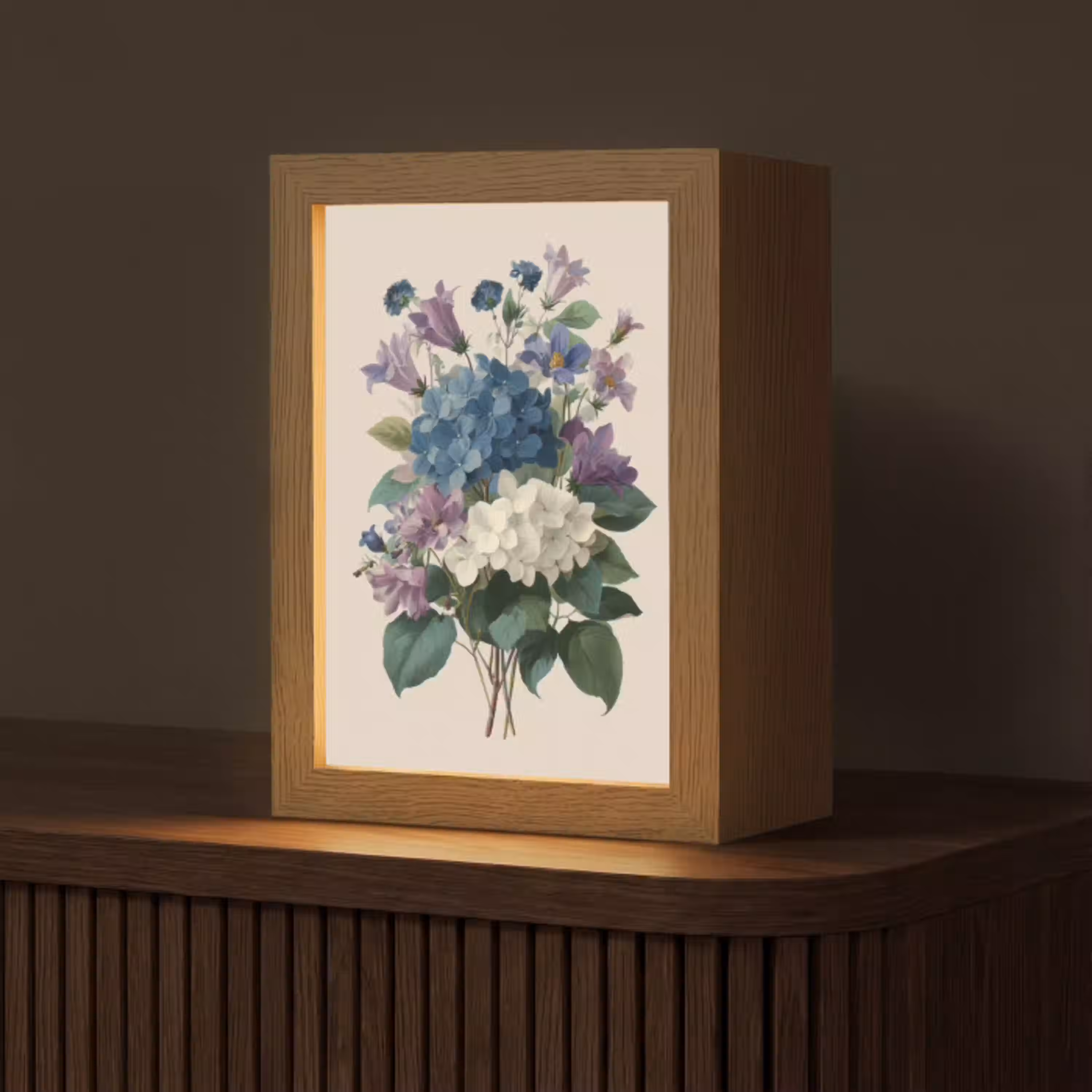Bloemen - Gedetailleerd - Rust - Realistisch Light Box met kabel (Tafellamp) klein -z3d_website