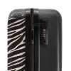 Zebra strepenmotief op zachtroze NBS - Handbagage koffer - Kinderen Unisex middel -slot
