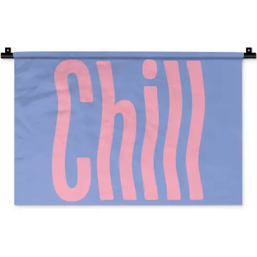 Chill - Roze - Blauw - Golvend Wandkleed katoen klein -zz3d