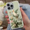 Gele kuifkaketoe - paradijsvogelbloemen - Groen Hoesje iPhone 16 Pro Max met koord klein -sfeer3