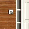 Wit met bladeren - Traditioneel Naambord Vierkant klein -sfeer3-XS