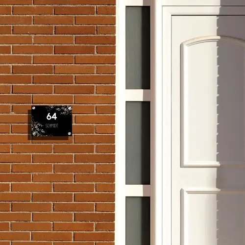 Botanisch - Zwart - Modern Naambord Rechthoek middel -sfeer3-rechthoek-S