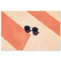 Zonnebril - Schaduw - Oranje - Minimalistisch tuinposter los doek groot -3d