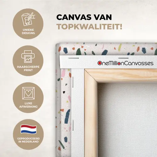 Terrazzo - Patroon - Kleurrijk canvas 2cm xxl 828 -sfeer2