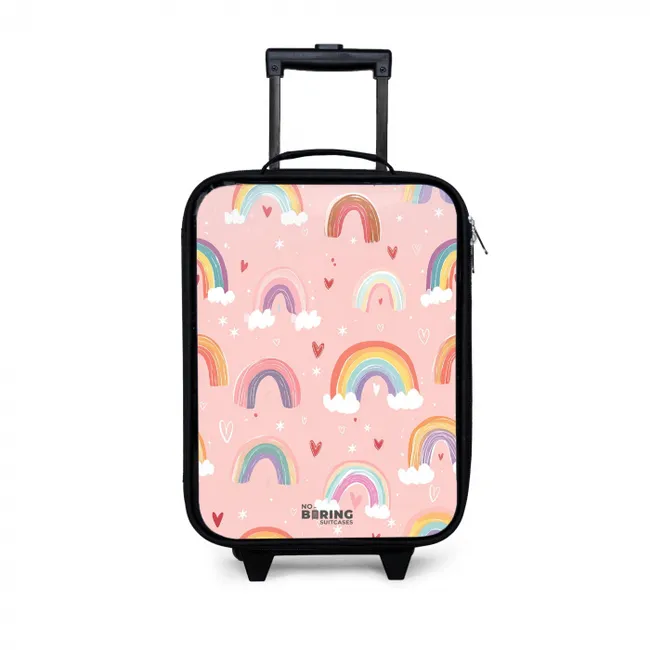 Kids’ Suitcase - Rainbows on a pink background