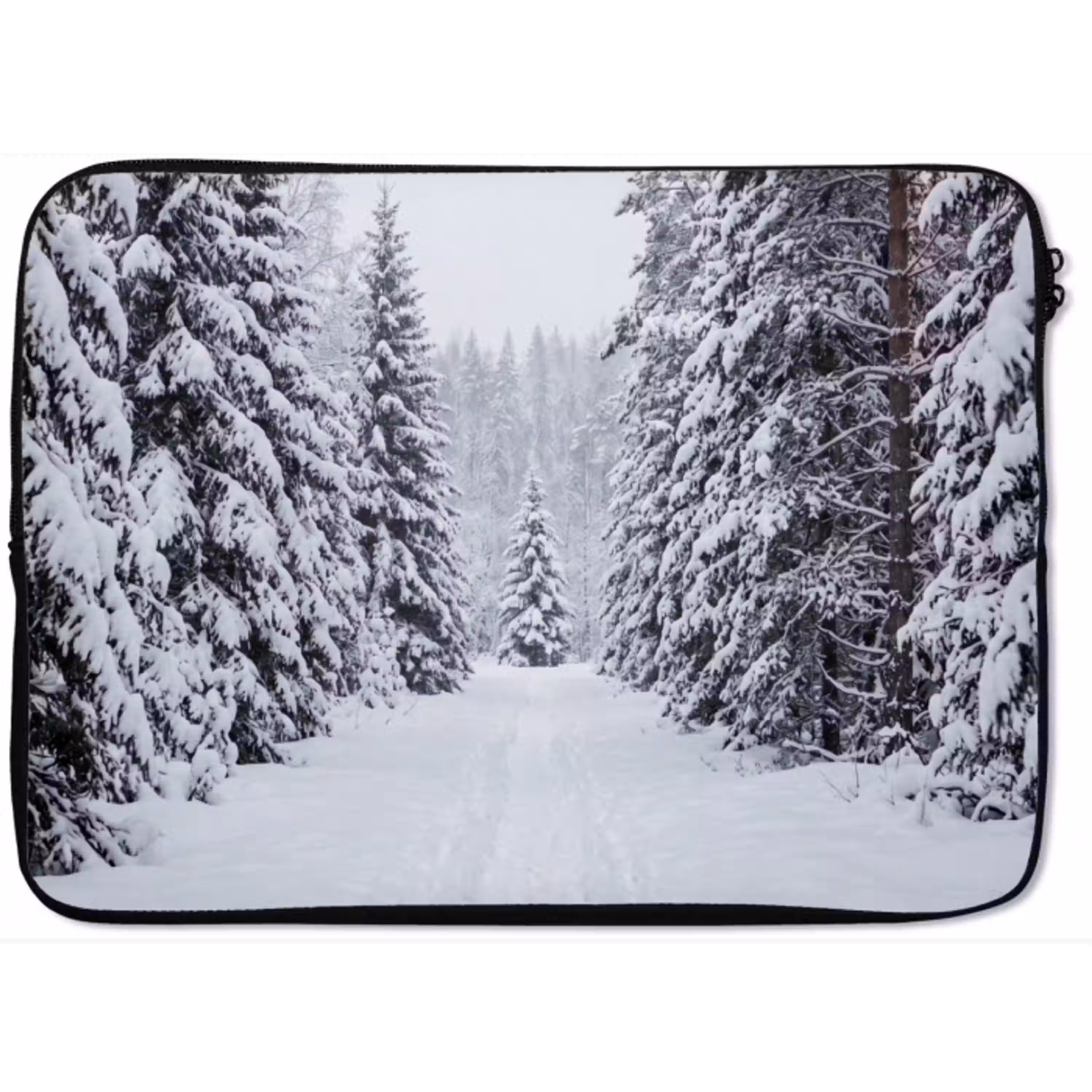 Bos - Winter - Sneeuw - Pad - Natuur laptophoes neopreen klein -zkaufland3dotto