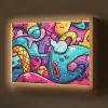 Abstract - Neon - Design - Kleurrijk - Graffiti Light Box met batterij (Wandlamp) middel -z3d_website