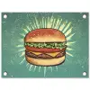Hamburger - Illustratie - Sla - Kaas tuinposter los doek klein -3d